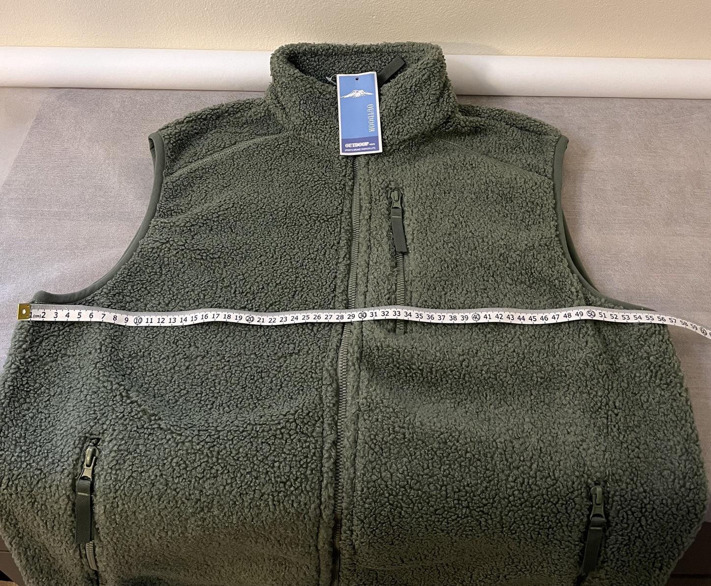 Teddy Fleece Gilet-Waistcoat-Body Warmer for Men and Women in Green Bean and Coffee
