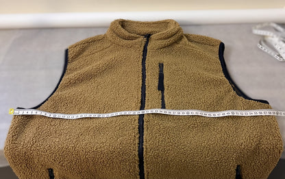 Teddy Fleece Gilet-Waistcoat-Body Warmer for Men and Women in Green Bean and Coffee
